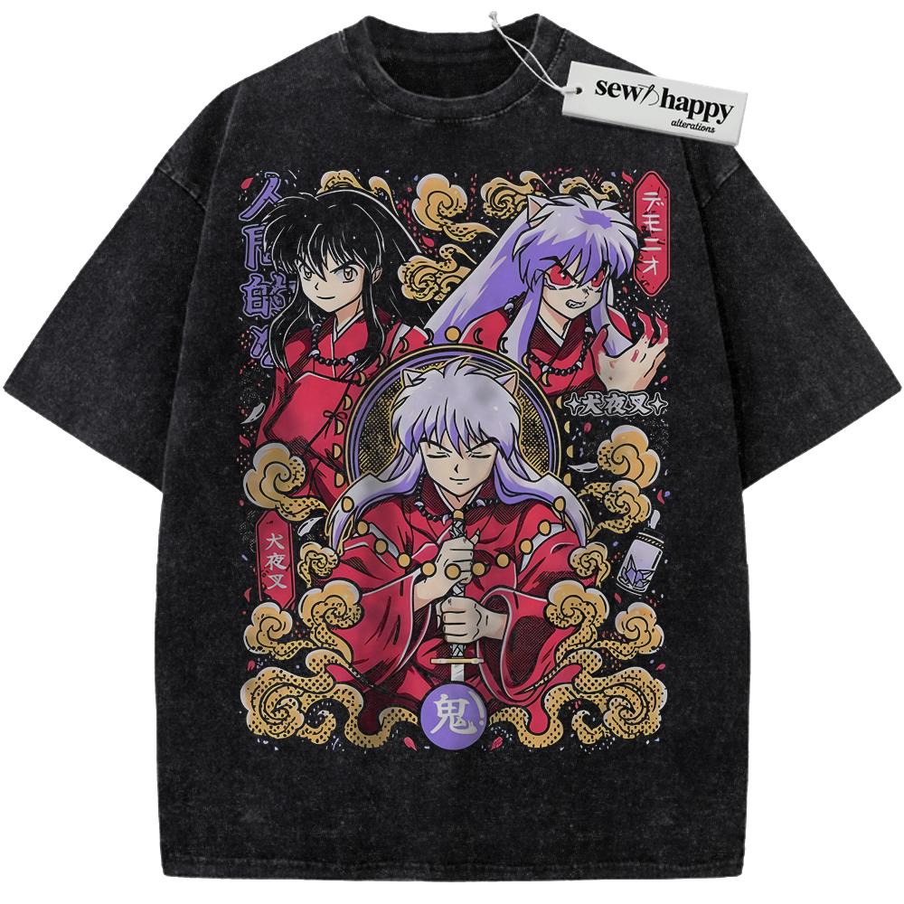 Wash Tee Inuyasha Shirt, Anime Shirt, Vintage Tee