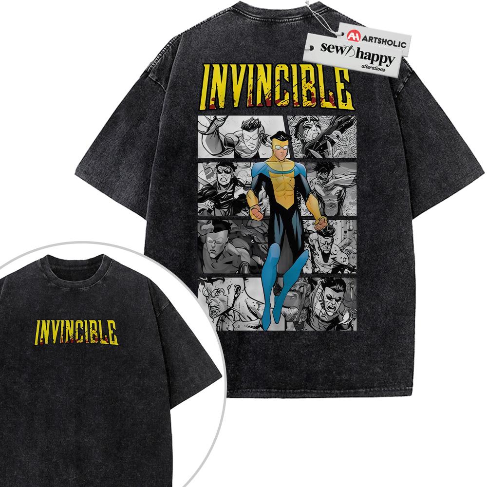 Wash Tee Invincible Shirt, Image Comics Shirt, Vintage T-Shirt 2-Sided