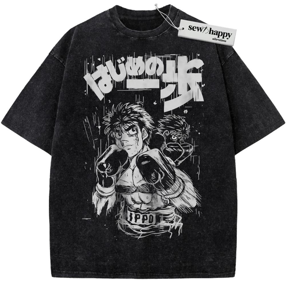 Wash Tee Ippo Makunouchi Shirt, Hajime no Ippo Shirt, Anime Shirt, Vintage T-Shirt Wash Tee Ippo Makunouchi Shirt, Hajime no Ippo Shirt, Anime Shirt, Vintage T-Shirt - Image 1