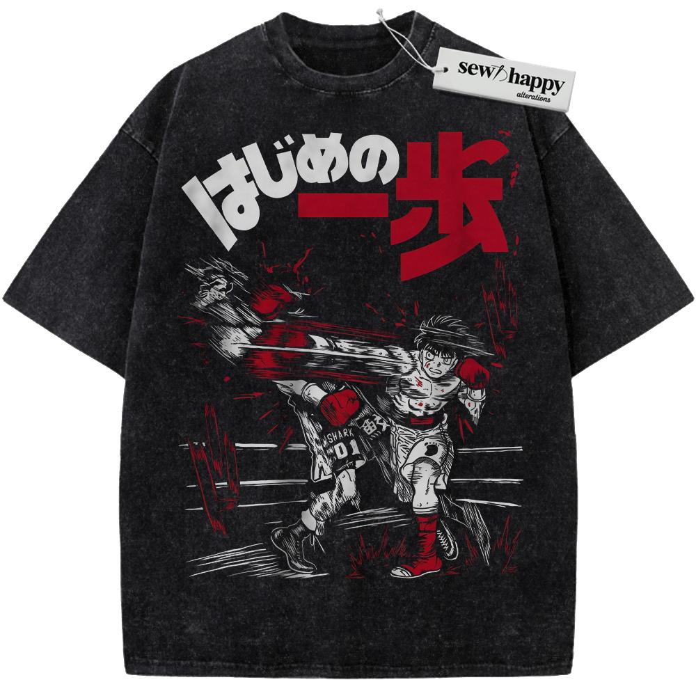 Wash Tee Ippo Makunouchi Shirt, Hajime no Ippo Shirt, Anime Shirt, Vintage T-Shirt