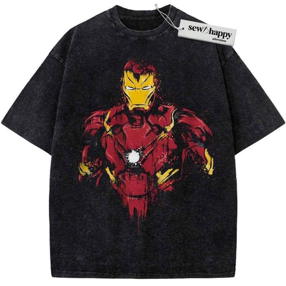 Wash Tee Iron Man Shirt, Marvel Comics Shirt, Vintage Tee