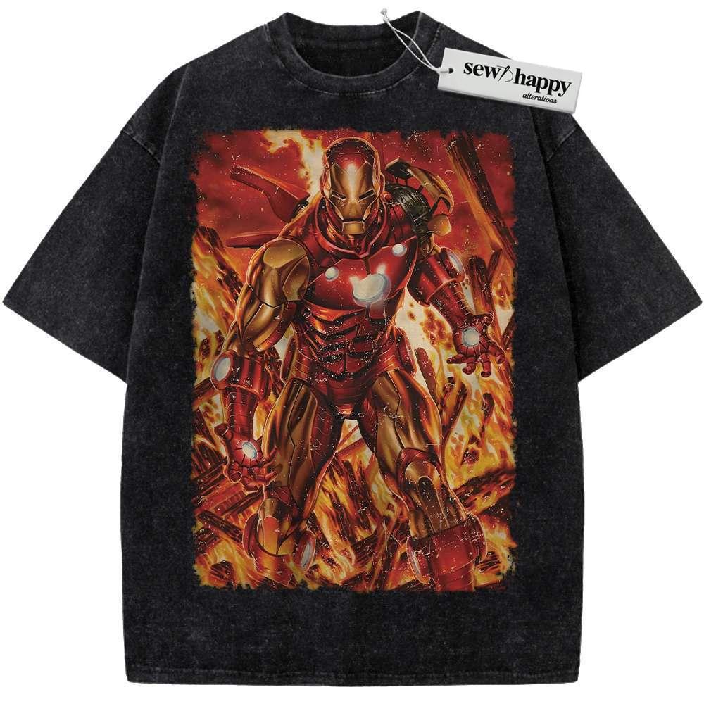 Wash Tee Iron Man Shirt, Marvel Comics Shirt, Vintage Tee