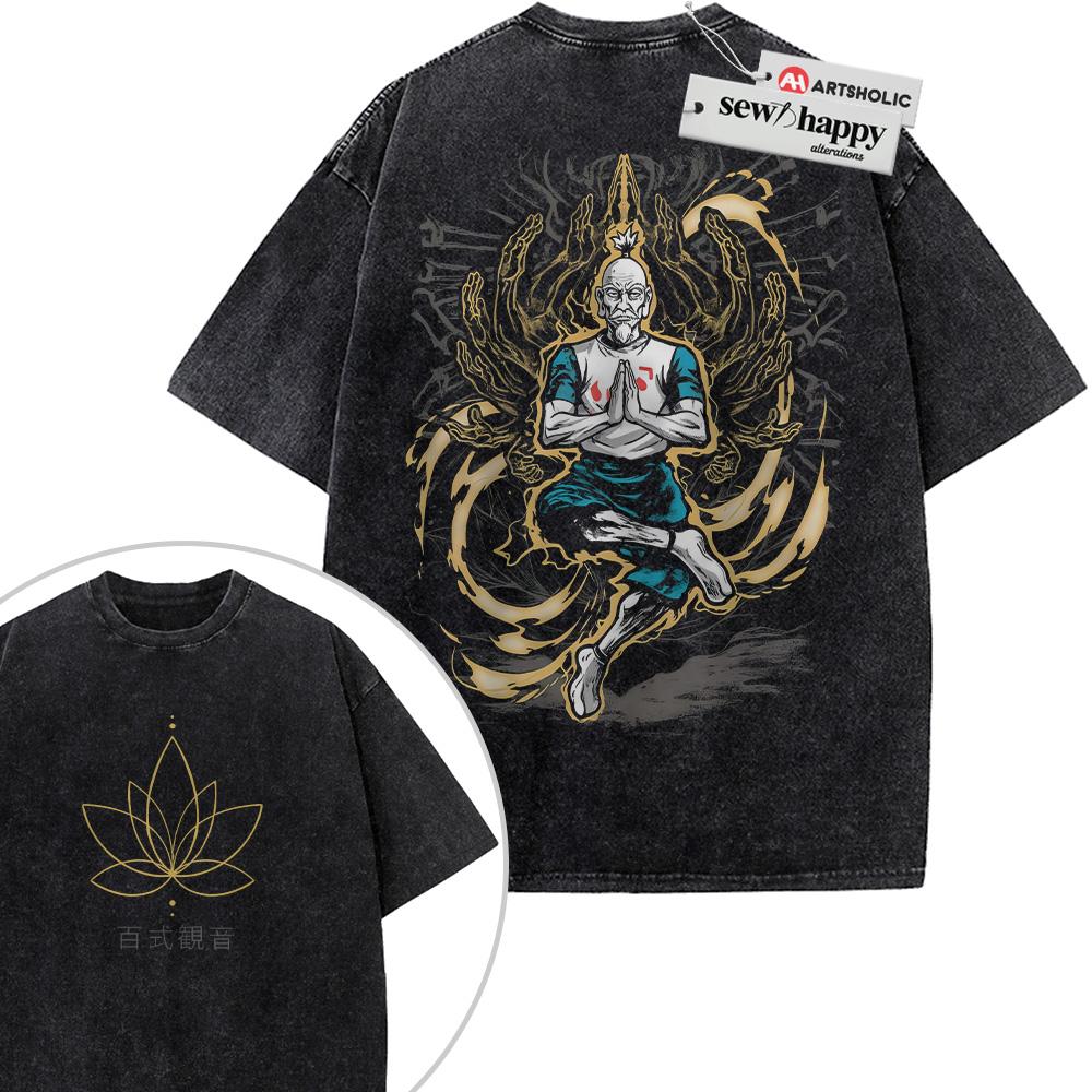Wash Tee Isaac Netero Shirt, Hunter x Hunter Shirt, HxH Shirt, Anime Shirt, Vintage T-Shirt 2-Sided