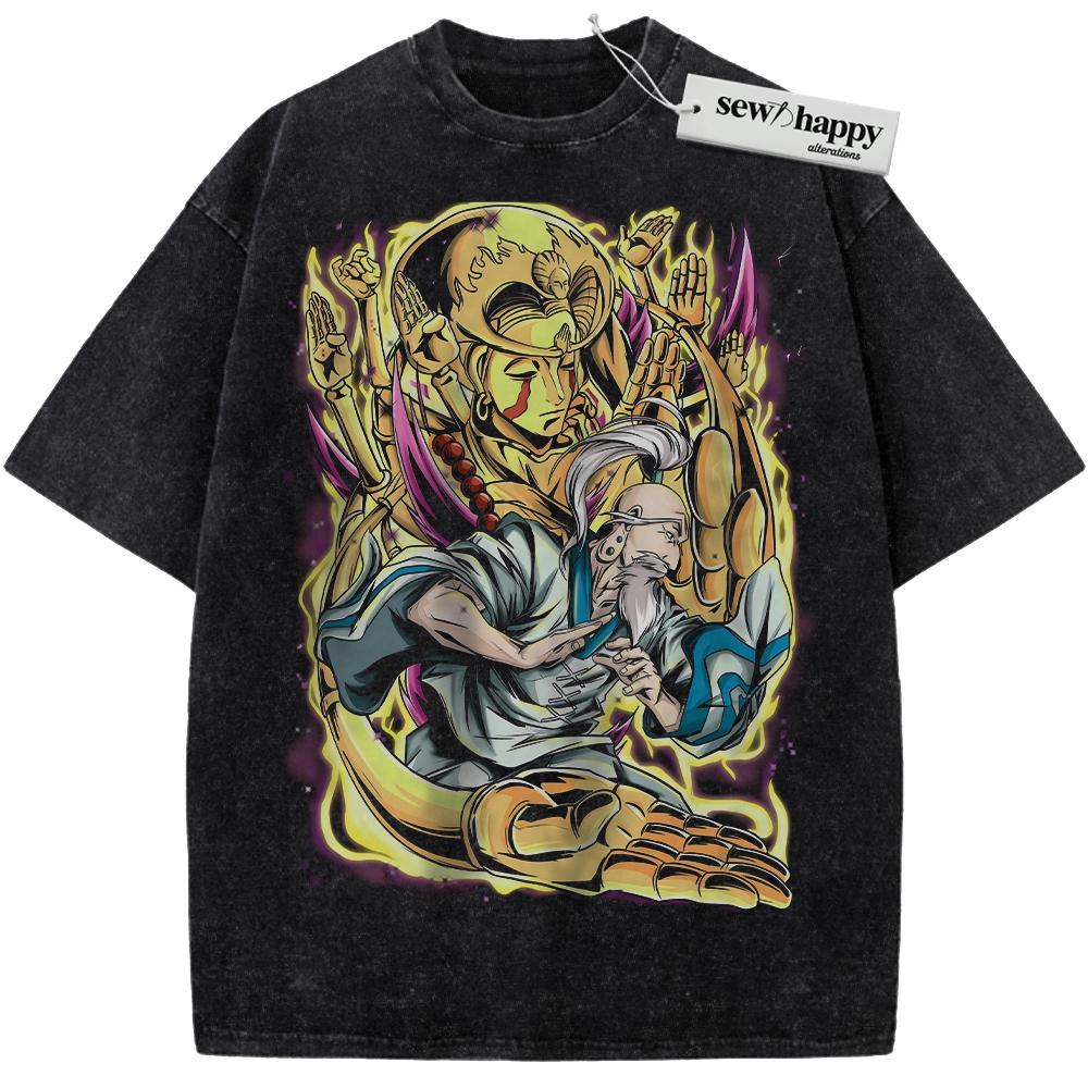 Wash Tee Isaac Netero Shirt, Hunter x Hunter Shirt, HxH Shirt, Anime Shirt, Vintage T-Shirt