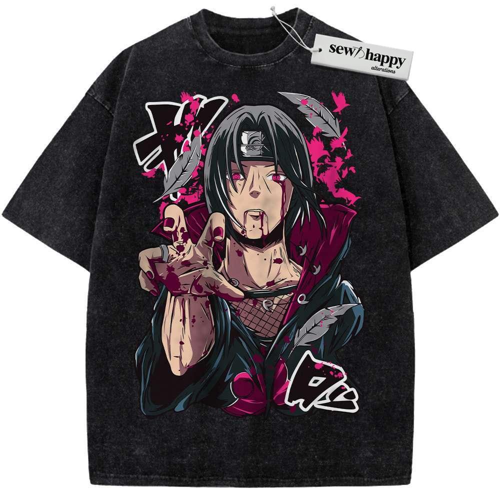 Wash Tee Itachi Uchiha Shirt, Naruto Shirt, Anime Shirt, Vintage Tee Wash Tee Itachi Uchiha Shirt, Naruto Shirt, Anime Shirt, Vintage Tee - Image 1