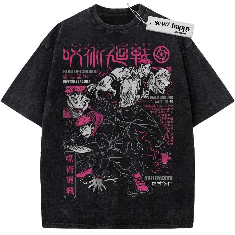 Wash Tee Itadori vs Sukuna Shirt, Jujutsu Kaisen Shirt, Anime Shirt, Vintage Tee