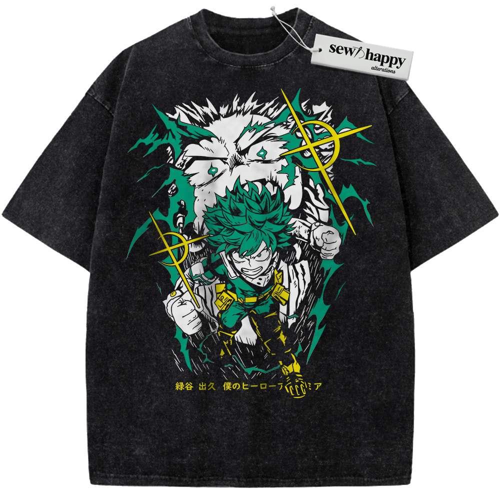 Wash Tee Izuku Midoriya Shirt, Deku Shirt, MHA Shirt, Anime Shirt, Vintage T-Shirt
