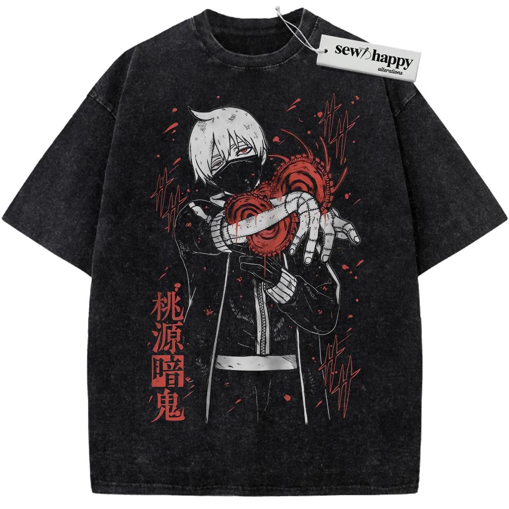 Wash Tee Jin Kougasaki Shirt, Tougen Anki: Dark Demon of Paradise Shirt, Anime Shirt, Vintage Tee