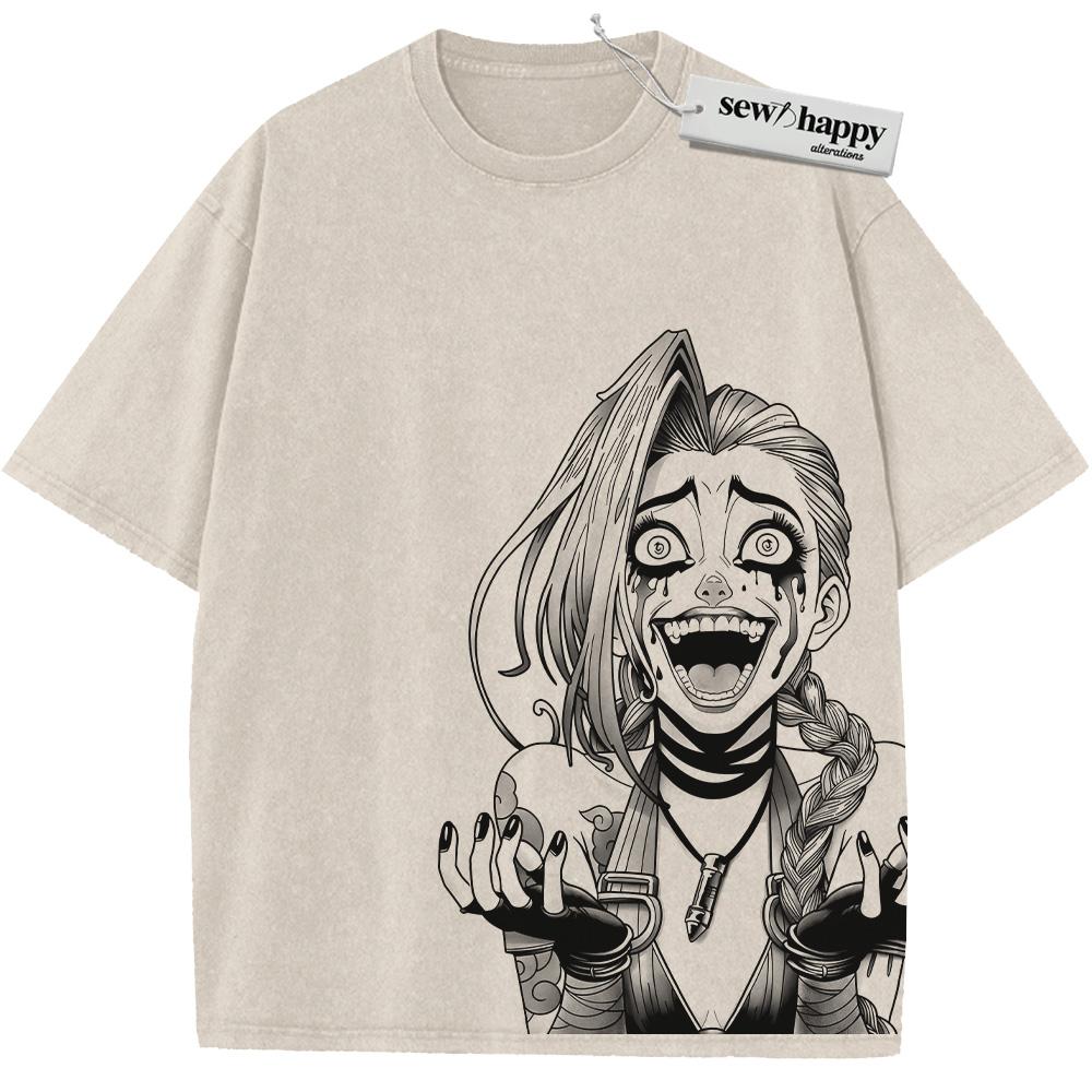 Wash Tee Jinx Shirt, League of Legends Shirt, Game Shirt, Vintage T-Shirt
