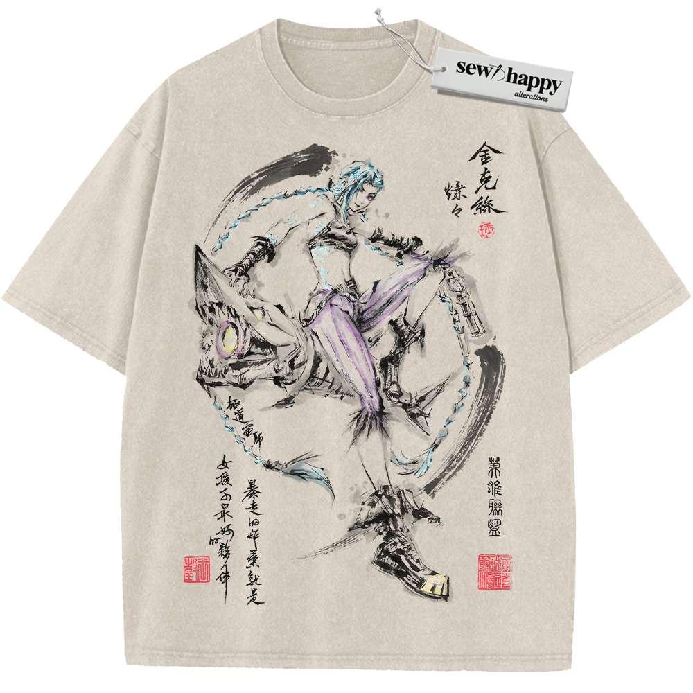 Wash Tee Jinx Shirt, League of Legends Shirt, LoL Shirt, Game Shirt, Vintage Tee