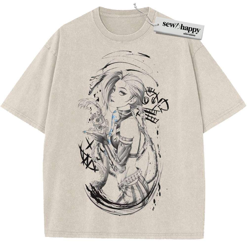 Wash Tee Jinx Shirt, League of Legends Shirt, LoL Shirt, Game Shirt, Vintage Tee