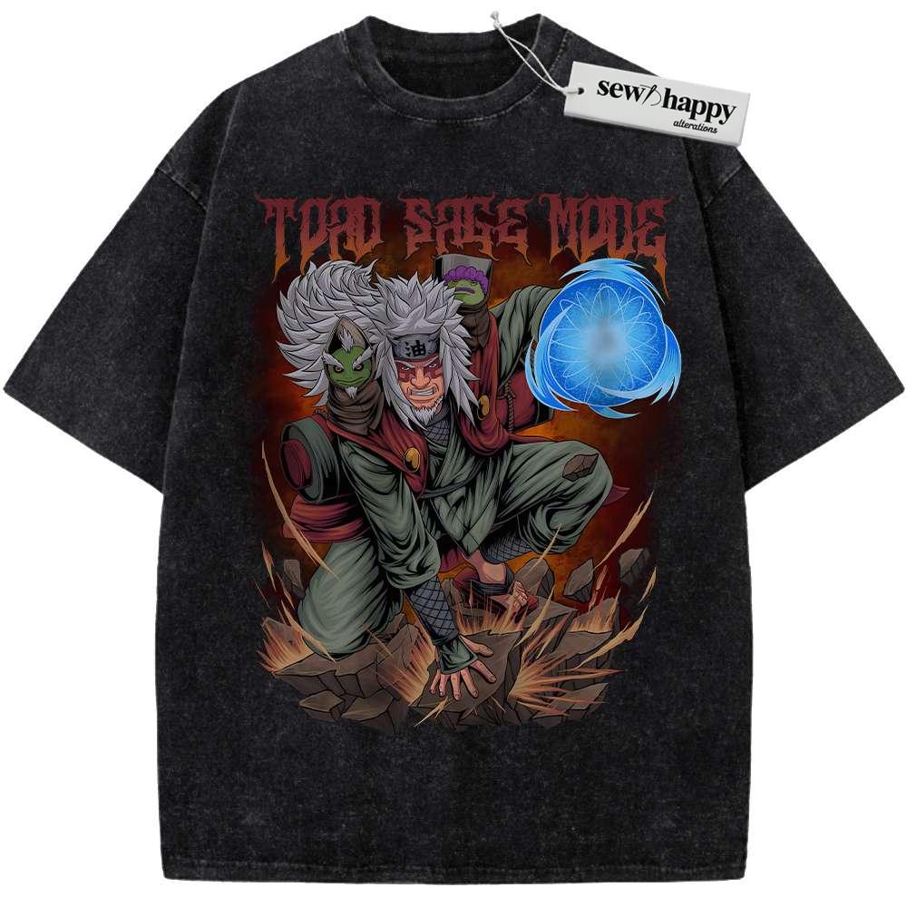 Wash Tee Jiraiya Shirt, Naruto Shirt, Anime Shirt, Vintage T-Shirt Wash Tee Jiraiya Shirt, Naruto Shirt, Anime Shirt, Vintage T-Shirt - Image 1
