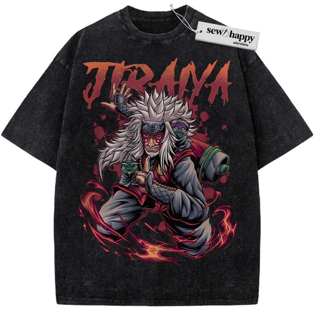 Wash Tee Jiraiya Shirt, Naruto Shirt, Anime Shirt, Vintage T-Shirt