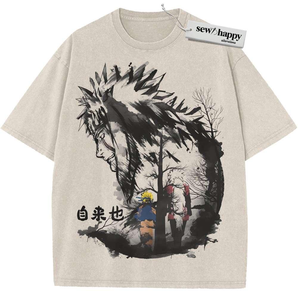 Wash Tee Jiraiya Shirt, Naruto Shirt, Anime Shirt, Vintage T-Shirt Wash Tee Jiraiya Shirt, Naruto Shirt, Anime Shirt, Vintage T-Shirt - Image 1