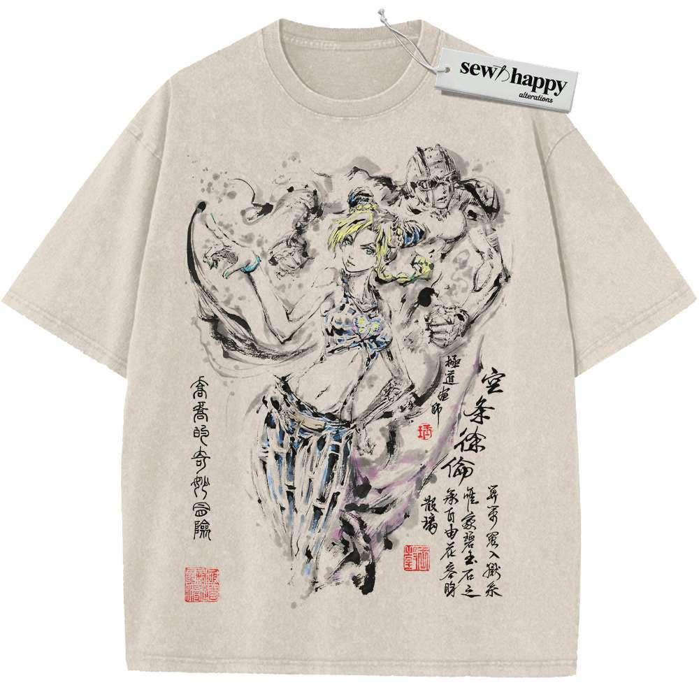 Wash Tee Jolyne Cujoh Shirt, JoJo's Bizarre Adventure Shirt, Anime Shirt, Vintage Tee