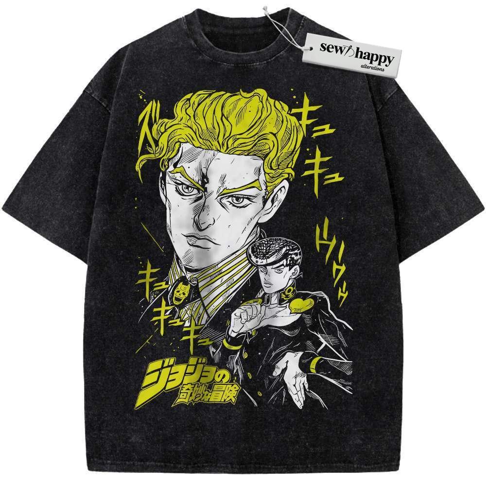 Wash Tee Josuke Higashikata Shirt, JoJo's Bizarre Adventure Shirt, Anime Shirt, Vintage T-Shirt Wash Tee Josuke Higashikata Shirt, JoJo's Bizarre Adventure Shirt, Anime Shirt, Vintage T-Shirt - Image 1