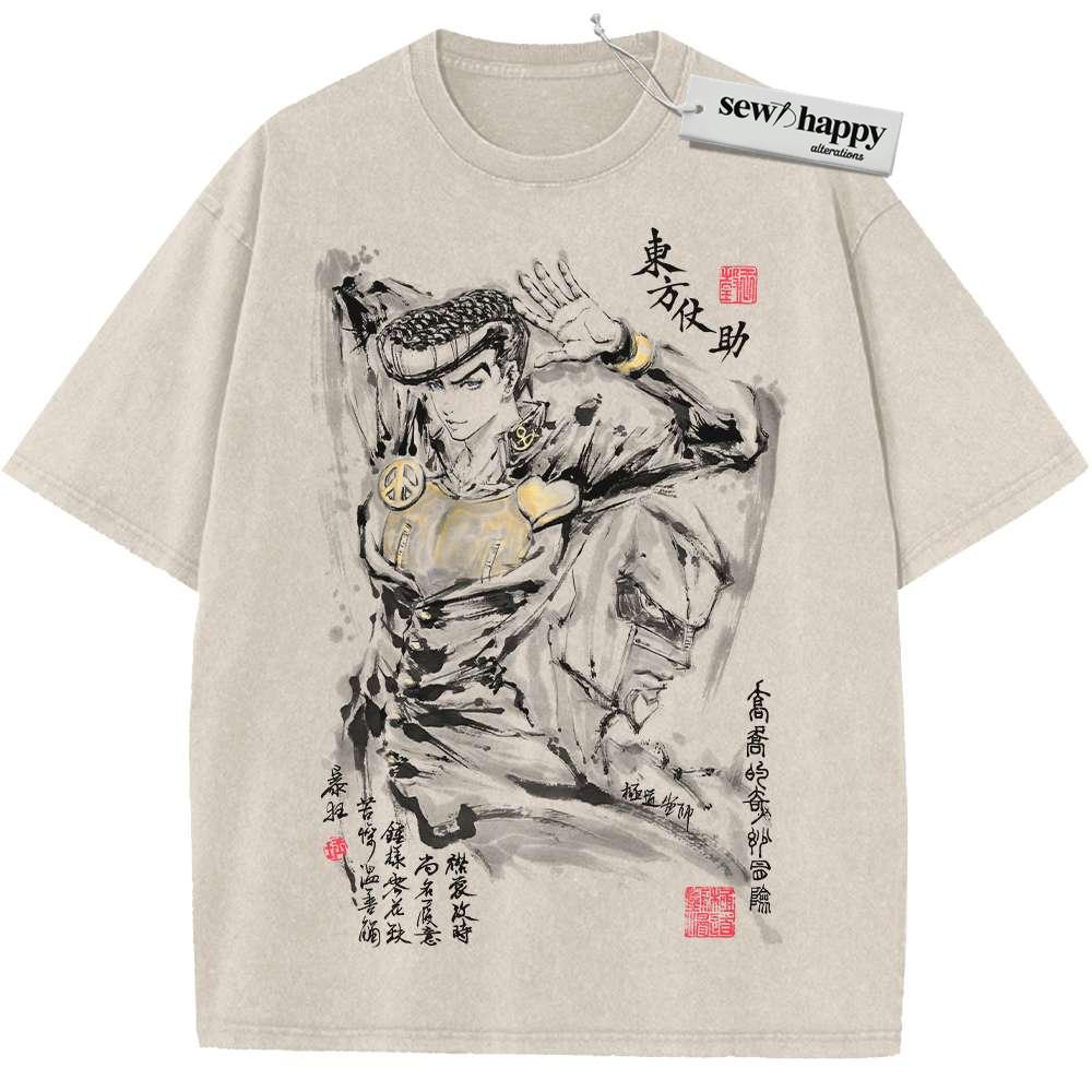 Wash Tee Josuke Higashikata Shirt, JoJo's Bizarre Adventure Shirt, Anime Shirt, Vintage T-Shirt Wash Tee Josuke Higashikata Shirt, JoJo's Bizarre Adventure Shirt, Anime Shirt, Vintage T-Shirt - Image 1