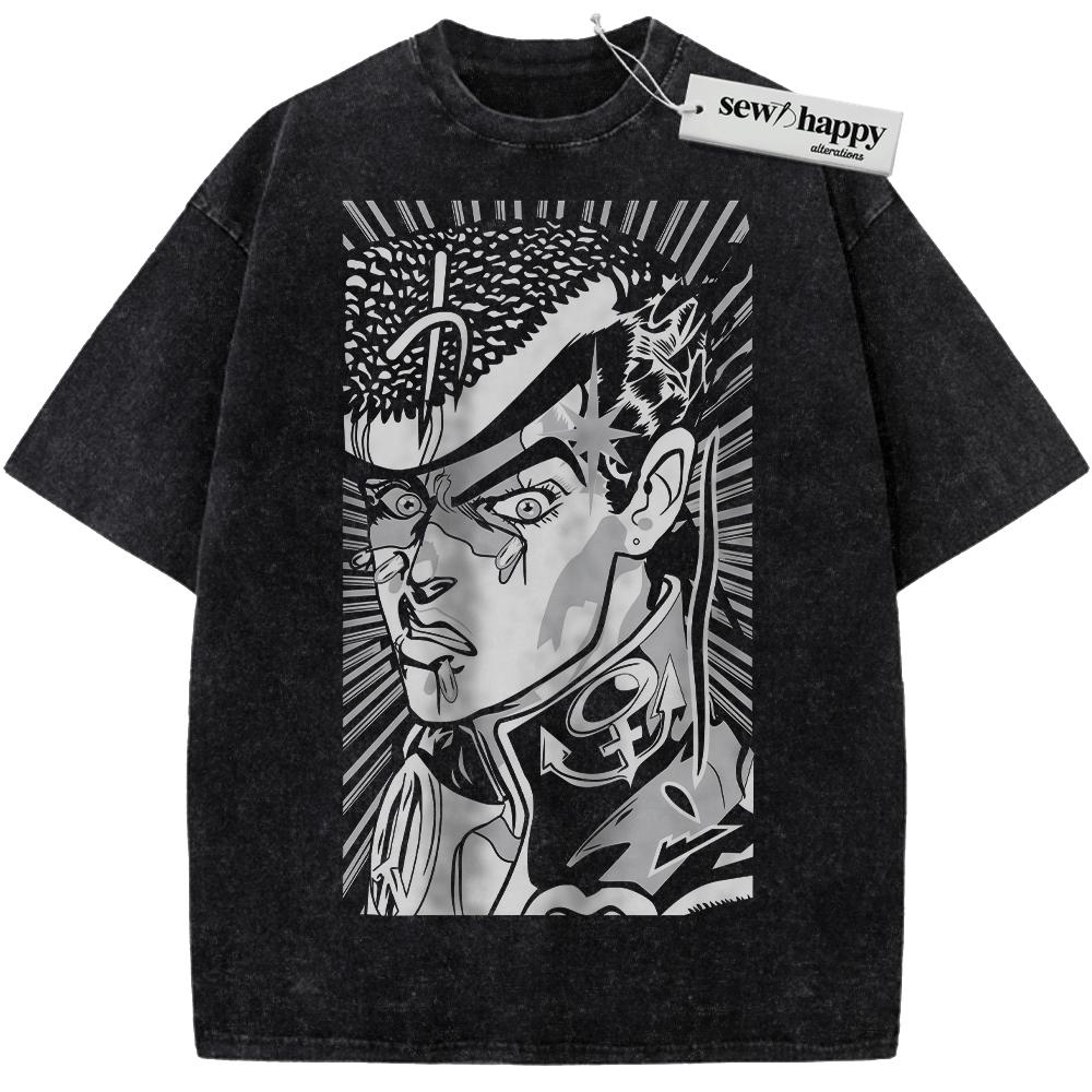Wash Tee Josuke Higashikata Shirt, JoJo's Bizarre Adventure Shirt, Anime Shirt, Vintage T-Shirt