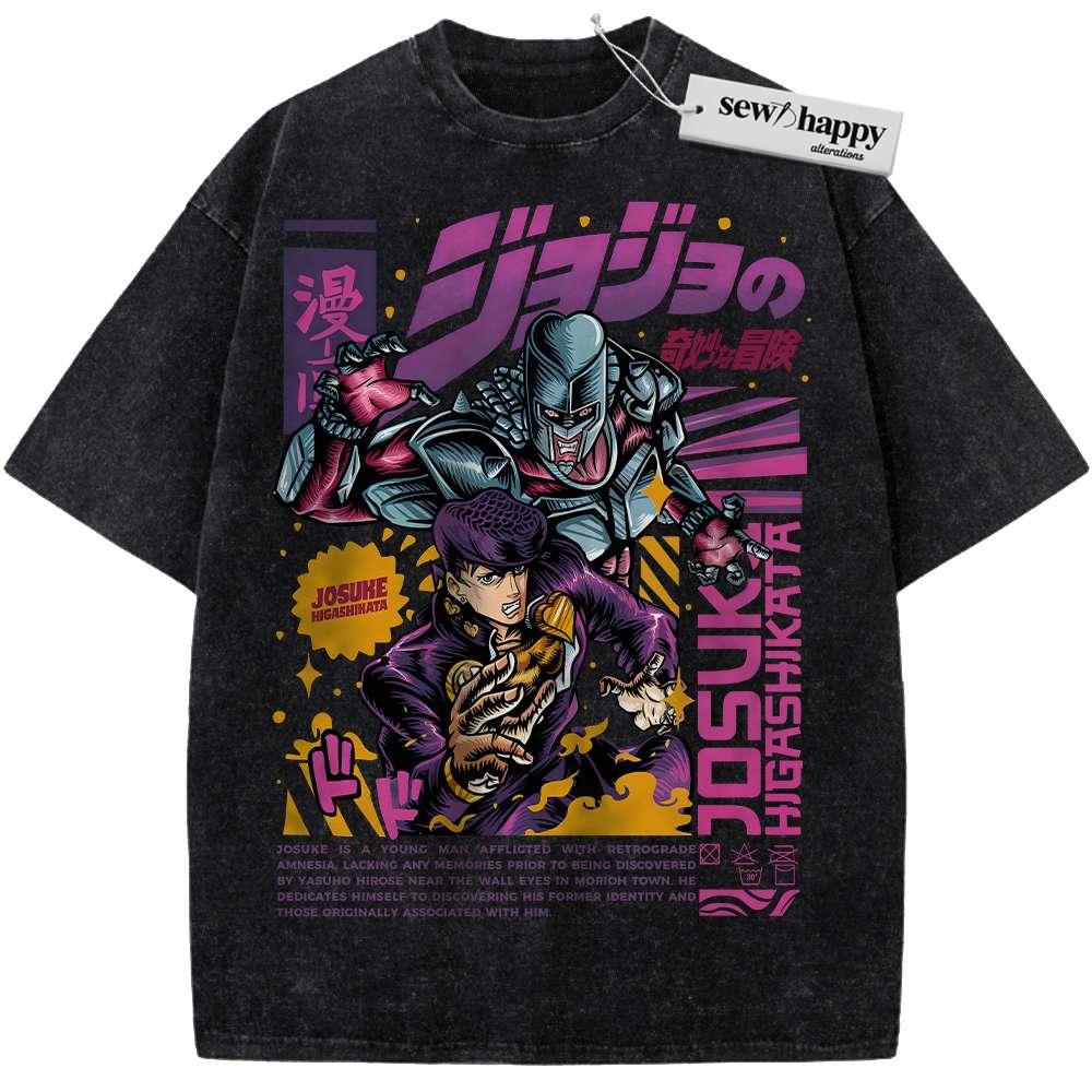 Wash Tee Josuke Higashikata Shirt, JoJo's Bizarre Adventure Shirt, Anime Shirt, Vintage Tee