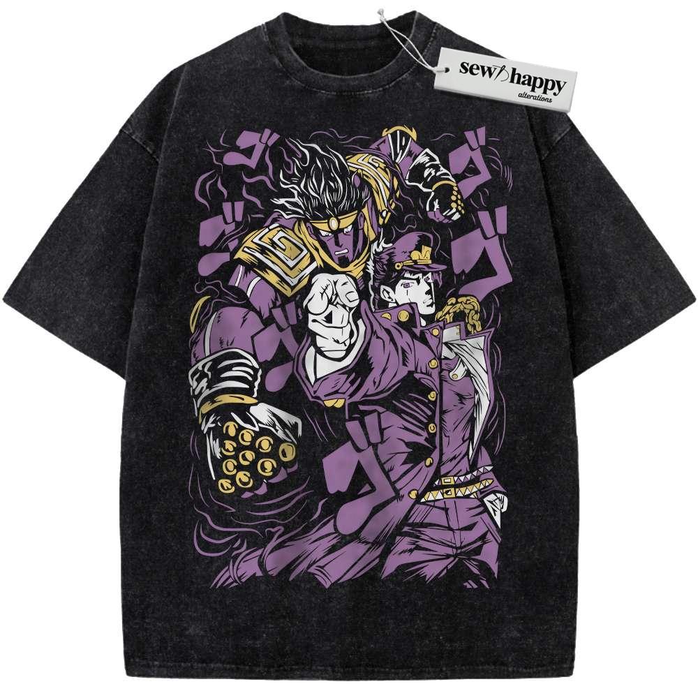 Wash Tee Jotaro Kujo Shirt, JoJo's Bizarre Adventure Shirt, Anime Shirt, Vintage T-Shirt