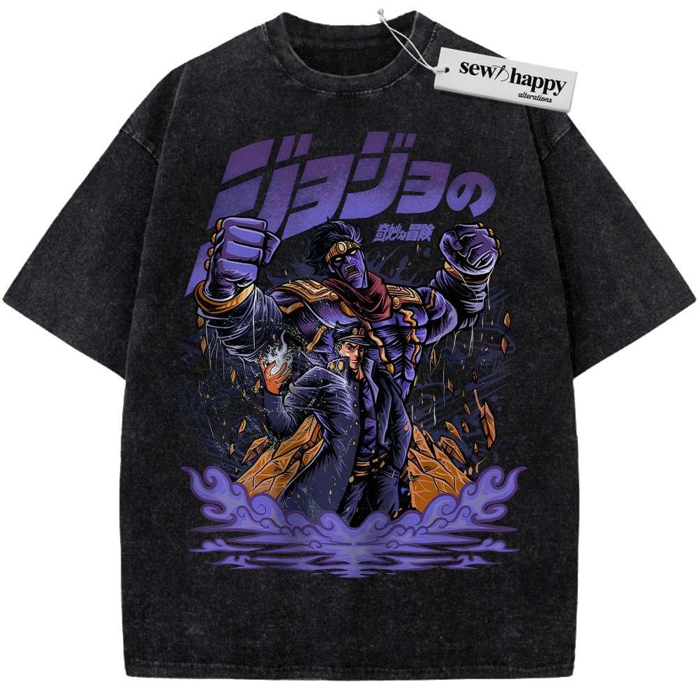 Wash Tee Jotaro Kujo Shirt, JoJo's Bizarre Adventure Shirt, Anime Shirt, Vintage T-Shirt