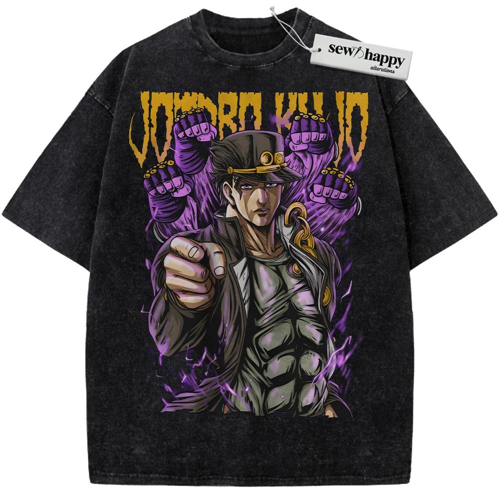 Wash Tee Jotaro Kujo Shirt, JoJo's Bizarre Adventure Shirt, Anime Shirt, Vintage Tee Wash Tee Jotaro Kujo Shirt, JoJo's Bizarre Adventure Shirt, Anime Shirt, Vintage Tee - Image 1