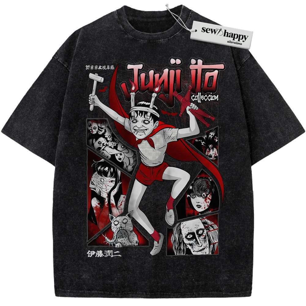 Wash Tee Junji Ito Collection Shirt, Halloween Shirt, Anime Shirt, Vintage Tee