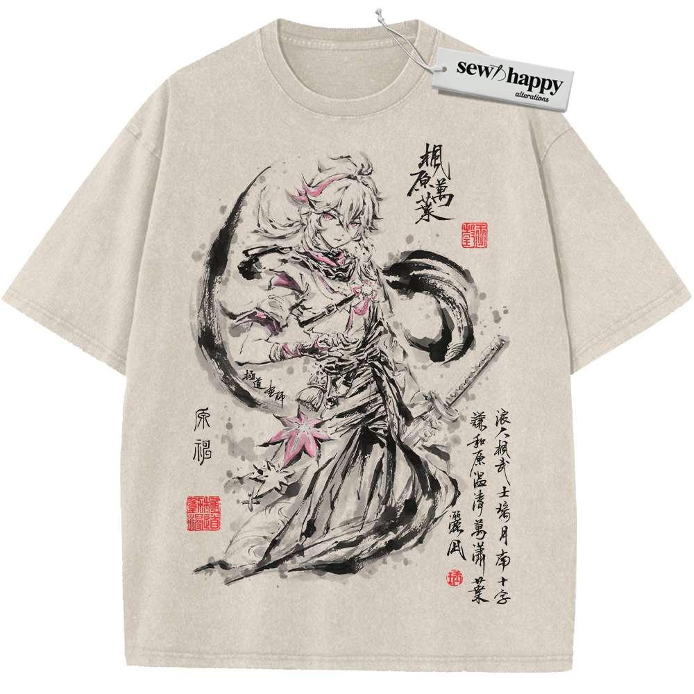 Wash Tee Kaedehara Kazuha Shirt, Genshin Impact Shirt, Game Shirt, Vintage Tee