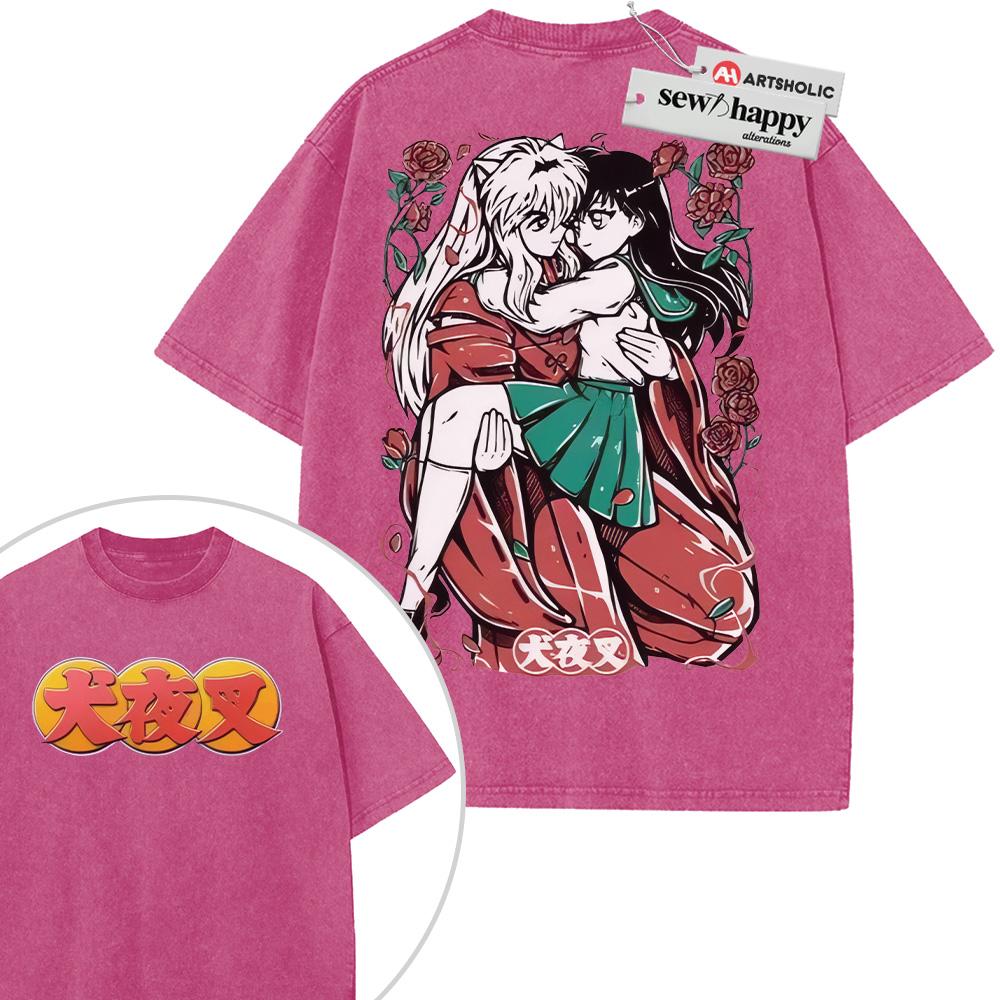 Wash Tee Kagome Higurashi Shirt, Inuyasha Shirt, Anime Shirt, Vintage T-Shirt 2-Sided