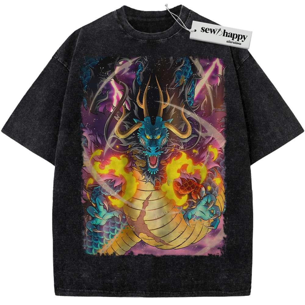 Wash Tee Kaido Shirt, One Piece Shirt, Anime Shirt, Vintage T-Shirt