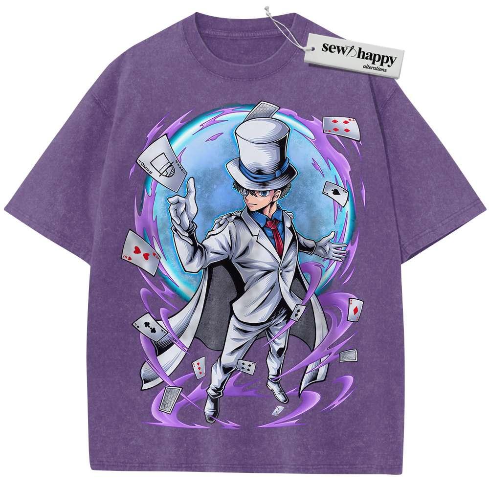 Wash Tee Kaito Kid Shirt, Detective Conan Shirt, Anime Shirt, Vintage T-Shirt