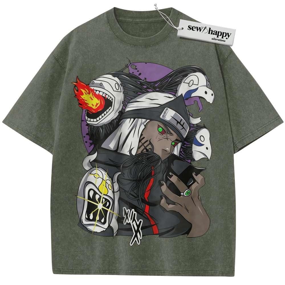 Wash Tee Kakuzu Shirt, Naruto Shirt, Anime Shirt, Vintage Tee