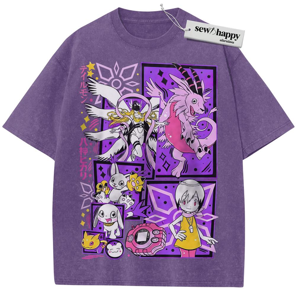 Wash Tee Kari Kamiya Shirt, Tailmon Shirt, Angewomon Shirt, Digimon Adventure Shirt, Anime Shirt, Vintage T-Shirt