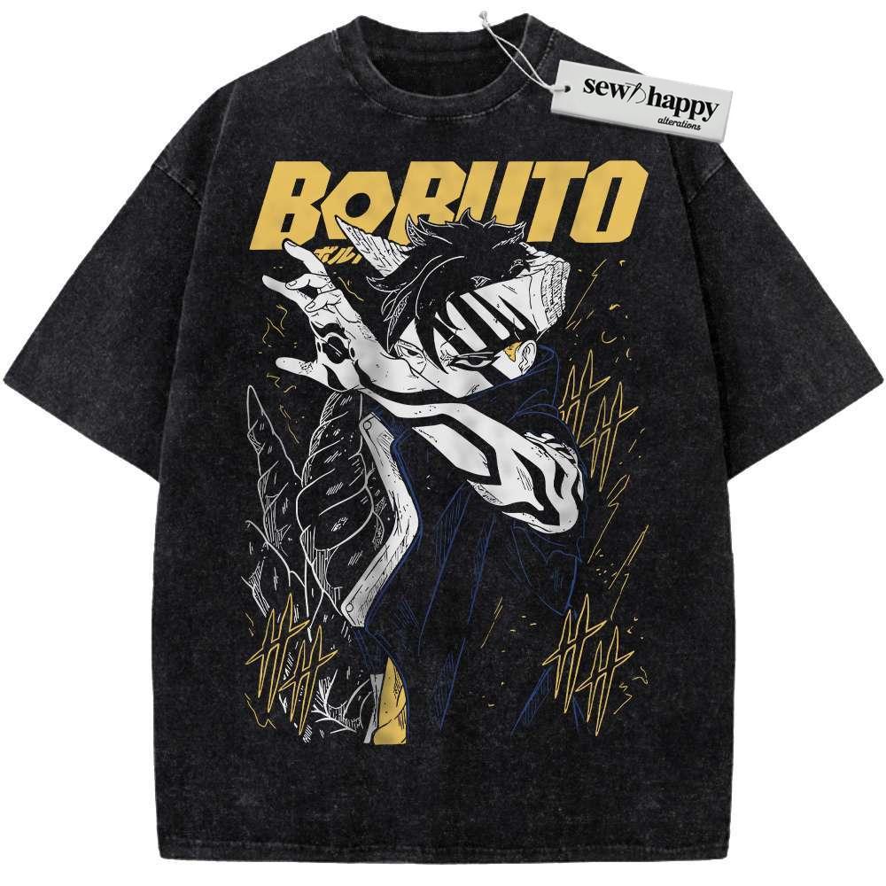 Wash Tee Kawaki Uzumaki Shirt, Boruto Shirt, Anime Shirt, Vintage Tee