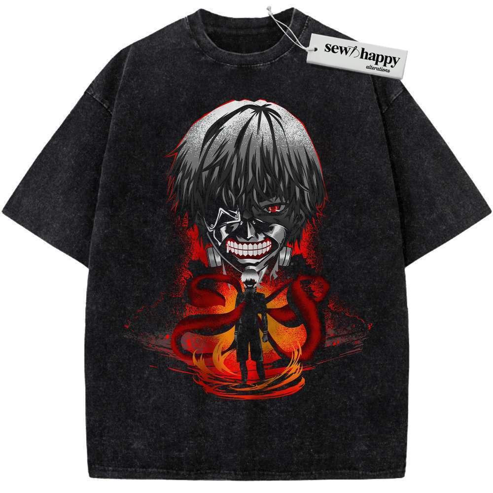Wash Tee Ken Kaneki Shirt, Tokyo Ghoul Shirt, Anime Shirt, Vintage Tee Wash Tee Ken Kaneki Shirt, Tokyo Ghoul Shirt, Anime Shirt, Vintage Tee - Image 1