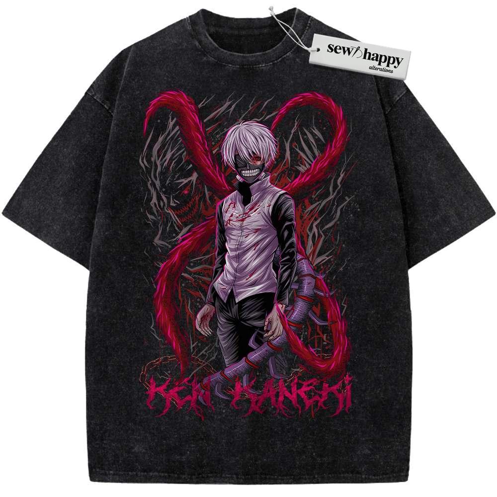 Wash Tee Ken Kaneki Shirt, Tokyo Ghoul Shirt, Anime Shirt, Vintage Tee Wash Tee Ken Kaneki Shirt, Tokyo Ghoul Shirt, Anime Shirt, Vintage Tee - Image 1