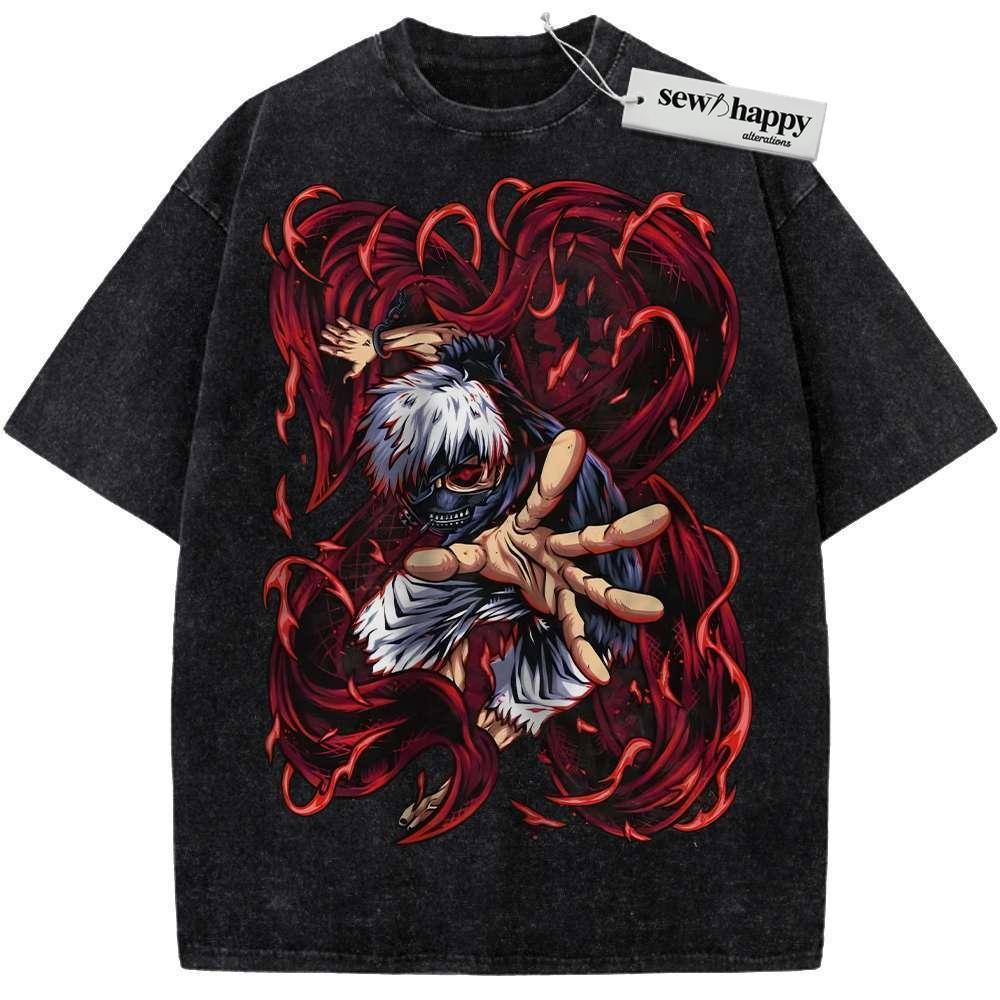 Wash Tee Ken Kaneki Shirt, Tokyo Ghoul Shirt, Anime Shirt, Vintage Tee Wash Tee Ken Kaneki Shirt, Tokyo Ghoul Shirt, Anime Shirt, Vintage Tee - Image 1