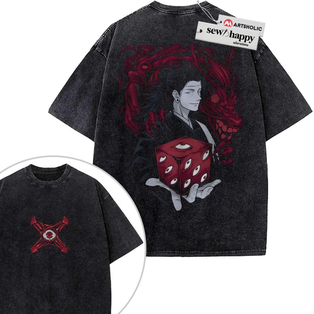 Wash Tee Kenjaku Shirt, Jujutsu Kaisen Shirt, Vintage T-Shirt 2-Sided