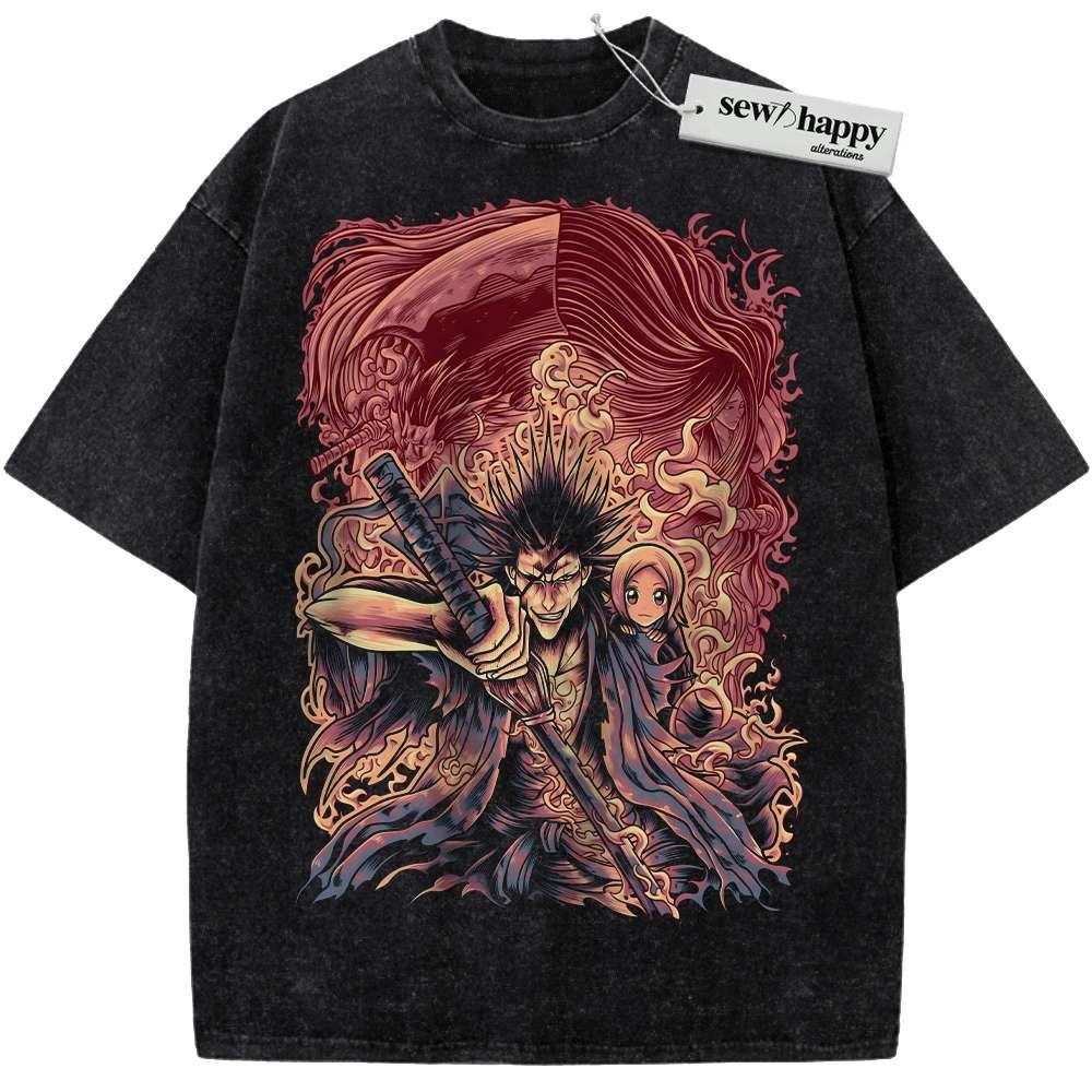 Wash Tee Kenpachi Zaraki vs Yachiru Kusajishi Shirt, Bleach Shirt, Anime Shirt, Vintage Tee