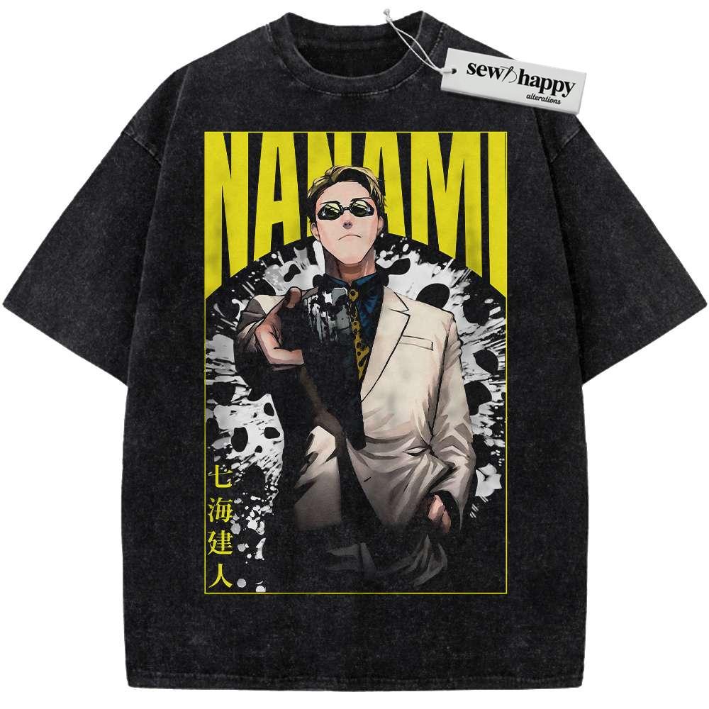 Wash Tee Kento Nanami Shirt, Jujutsu Kaisen Shirt, Anime Shirt, Vintage Tee