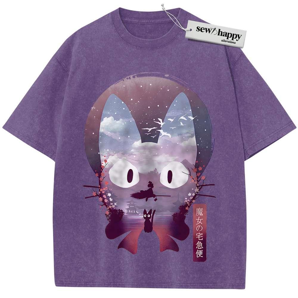 Wash Tee Kiki's Delivery Service Shirt, Studio Ghibli Shirt, Anime Shirt, Vintage Tee