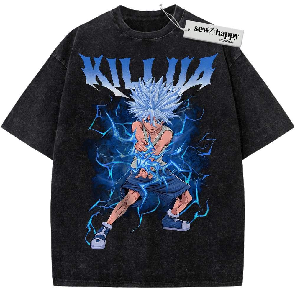 Wash Tee Killua Zoldyck Shirt, Hunter x Hunter Shirt, Anime Shirt, Vintage T-Shirt
