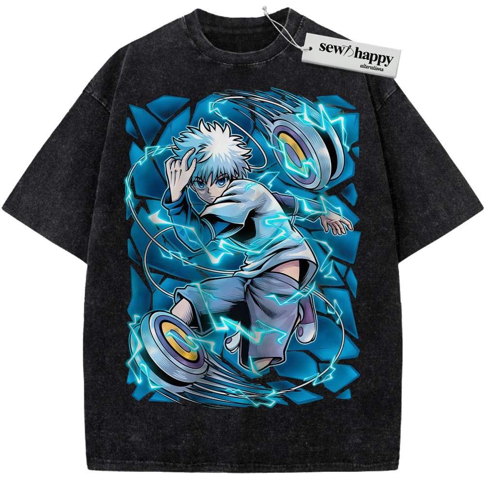 Wash Tee Killua Zoldyck Shirt, Hunter x Hunter Shirt, HxH Shirt, Anime Shirt, Vintage T-Shirt