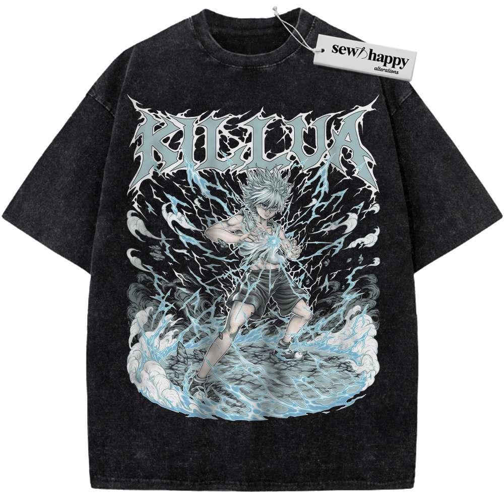 Wash Tee Killua Zoldyck Shirt, Hunter x Hunter Shirt, HxH Shirt, Anime Shirt, Vintage Tee