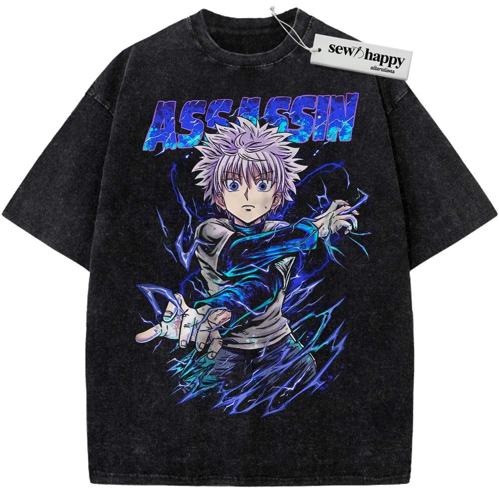 Wash Tee Killua Zoldyck Shirt, Hunter x Hunter Shirt, HxH Shirt, Anime Shirt, Vintage Tee Wash Tee Killua Zoldyck Shirt, Hunter x Hunter Shirt, HxH Shirt, Anime Shirt, Vintage Tee - Image 1