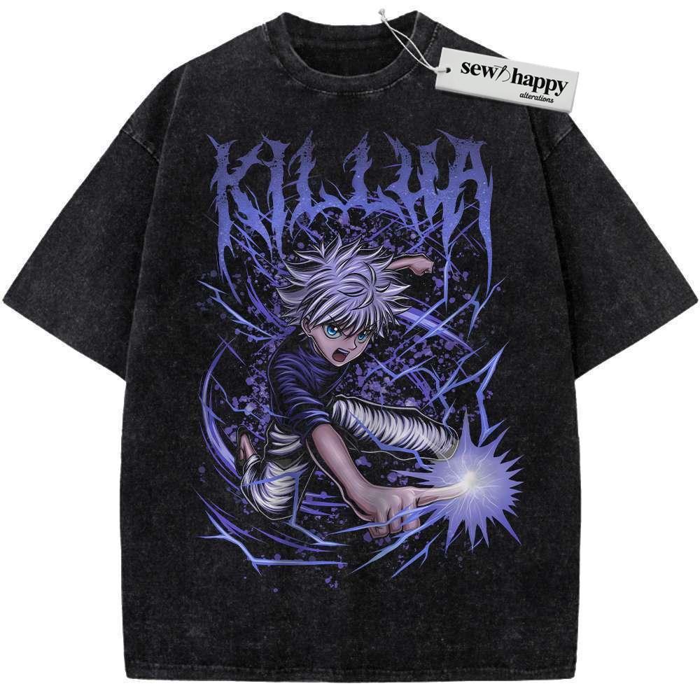 Wash Tee Killua Zoldyck Shirt, Hunter x Hunter Shirt, HxH Shirt, Anime Shirt, Vintage Tee Wash Tee Killua Zoldyck Shirt, Hunter x Hunter Shirt, HxH Shirt, Anime Shirt, Vintage Tee - Image 1