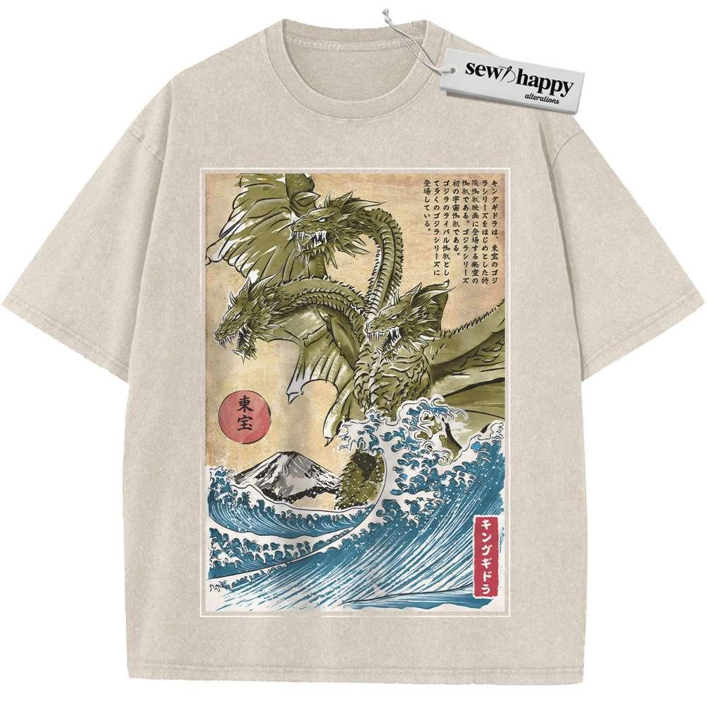 Wash Tee King Ghidorah Shirt, Movie Shirt, Vintage Tee