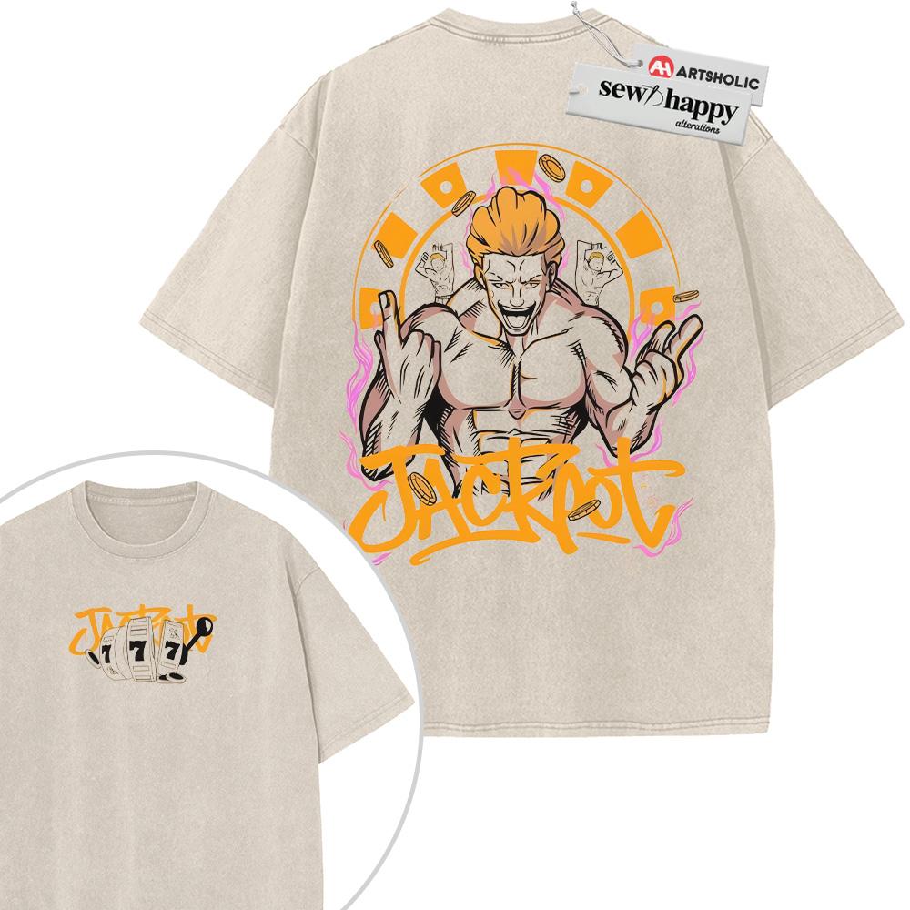 Wash Tee Kinji Hakari Shirt, Jujutsu Kaisen Shirt, Anime Shirt, Vintage T-Shirt 2-Sided