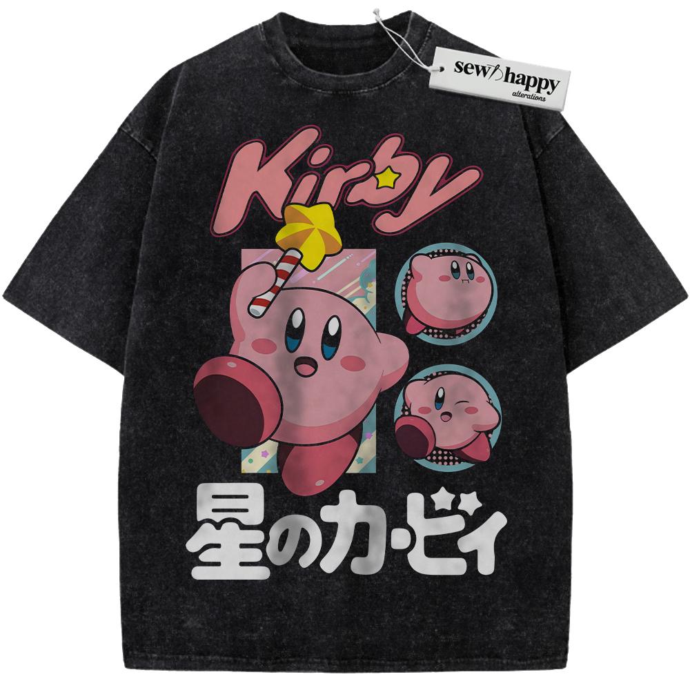 Wash Tee Kirby Shirt, Game Shirt, Vintage T-Shirt Wash Tee Kirby Shirt, Game Shirt, Vintage T-Shirt - Image 1