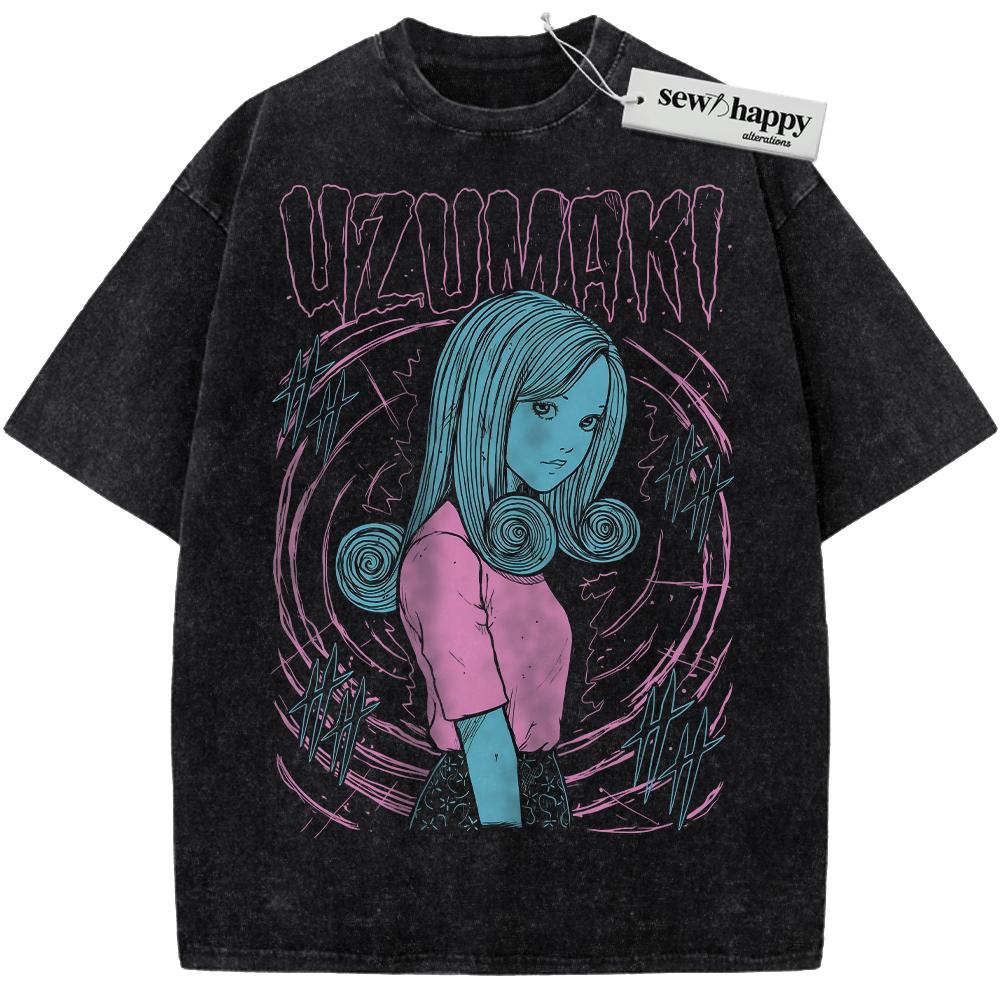 Wash Tee Kirie Goshima Shirt, Uzumaki Shirt, Junji Ito Shirt, Horror Anime Shirt, Vintage Tee